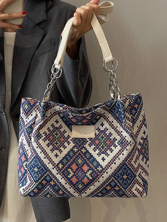 Women's Ethnic Style Large Capacity Commuter Canvas Shoulder Bags