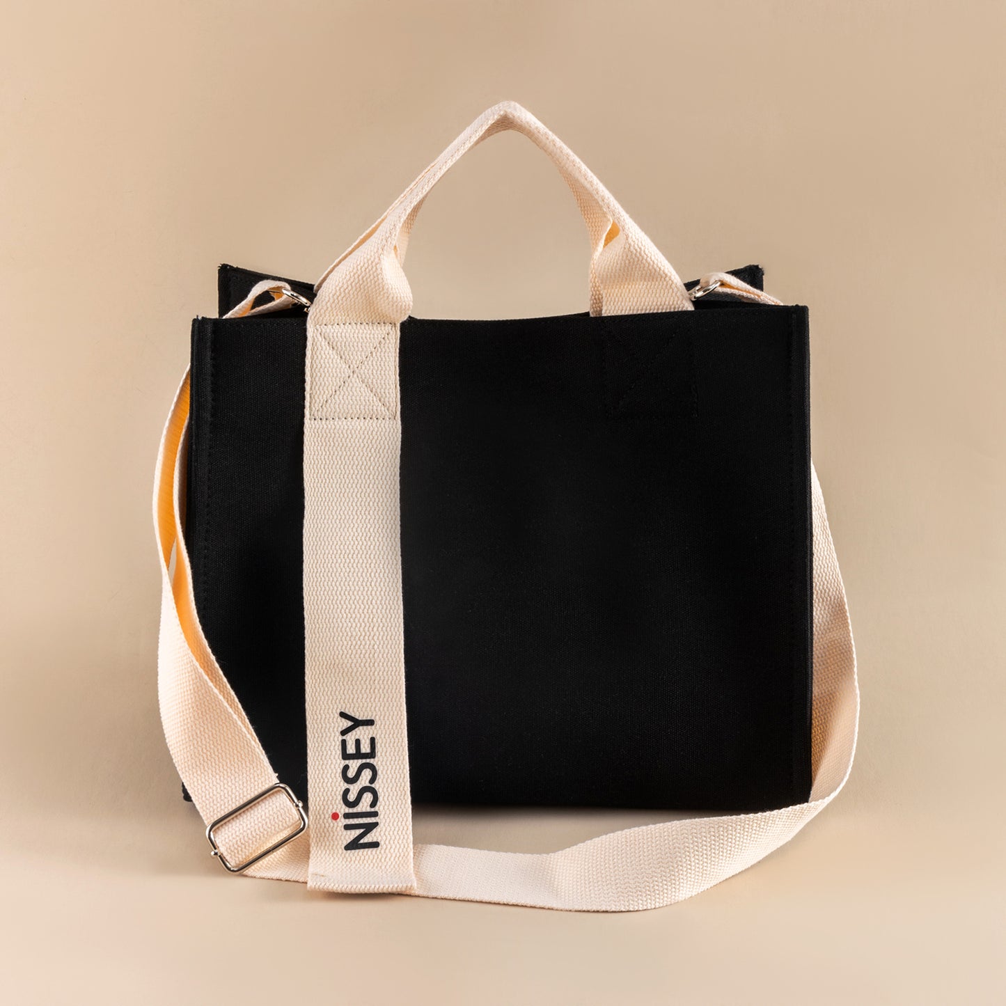 Ribbon Contrast Color Canvas Class Large Handbags