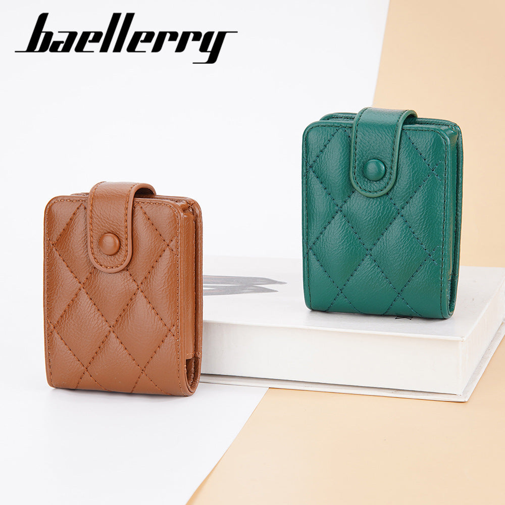 Women's Fashion Rhombus Quilted Compact With Lens Makeup Bag