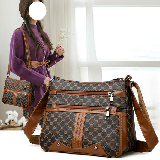 Women's Stitching Pattern Mom Daily Commuting Crossbody Bags