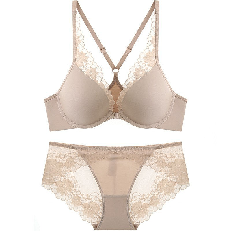 Glossy Buckled Front Shaped Back Big Chest Bras