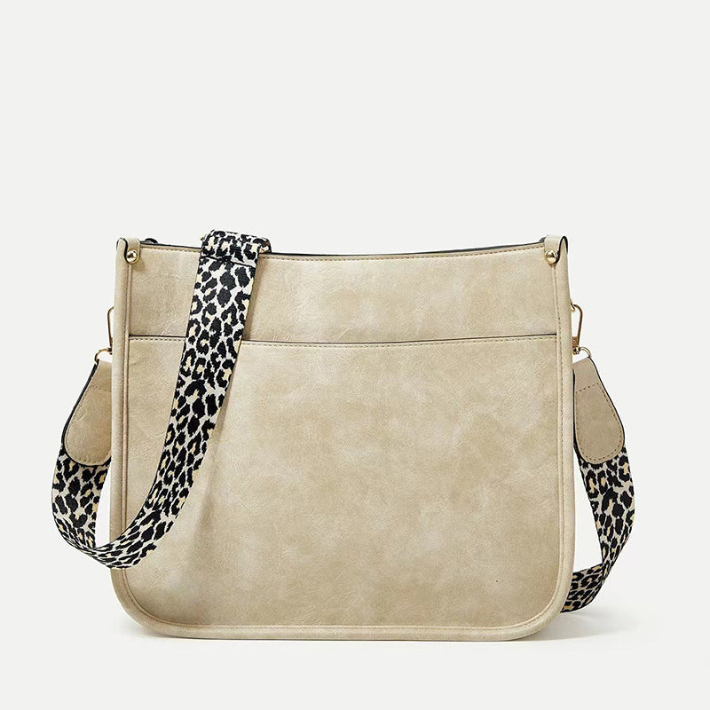 Women's Fashion Leopard Print Ribbon Large Capacity Women's Messenger Bag