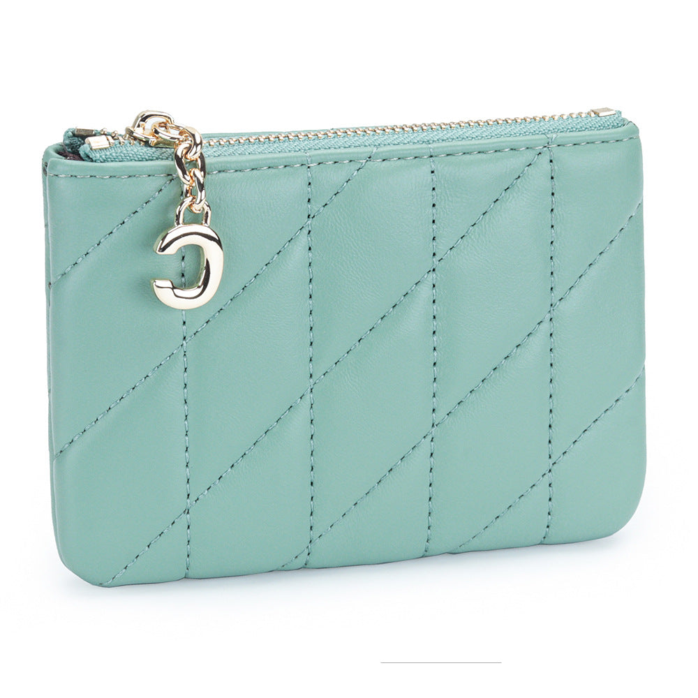 Women's Genuine Leather Chic Zip Storage Sheepskin Coin Purses