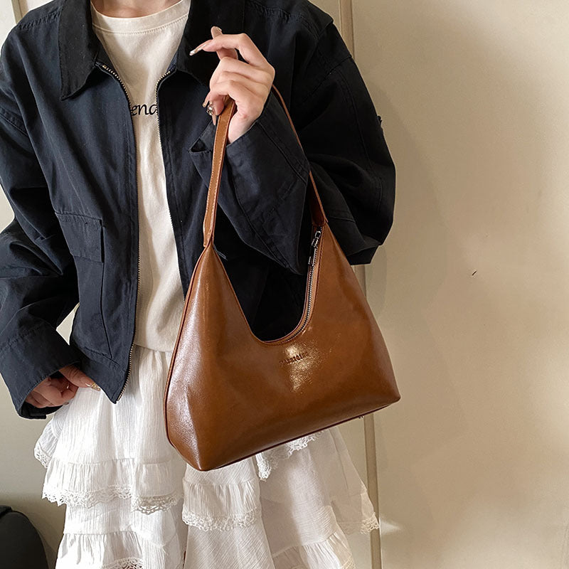 Flow Simple Textured Fashion Underarm Western Patent Leather Candy Shoulder Bags