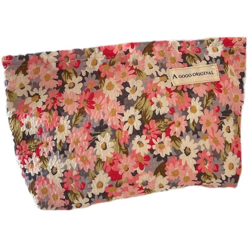 Floral Daisy Large Capacity Carrying Skin Care Bags