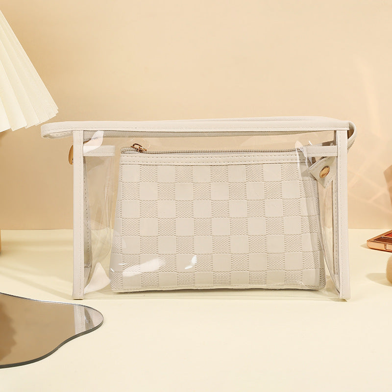 Women's High-grade Chessboard Storage Waterproof Portable Makeup Bag