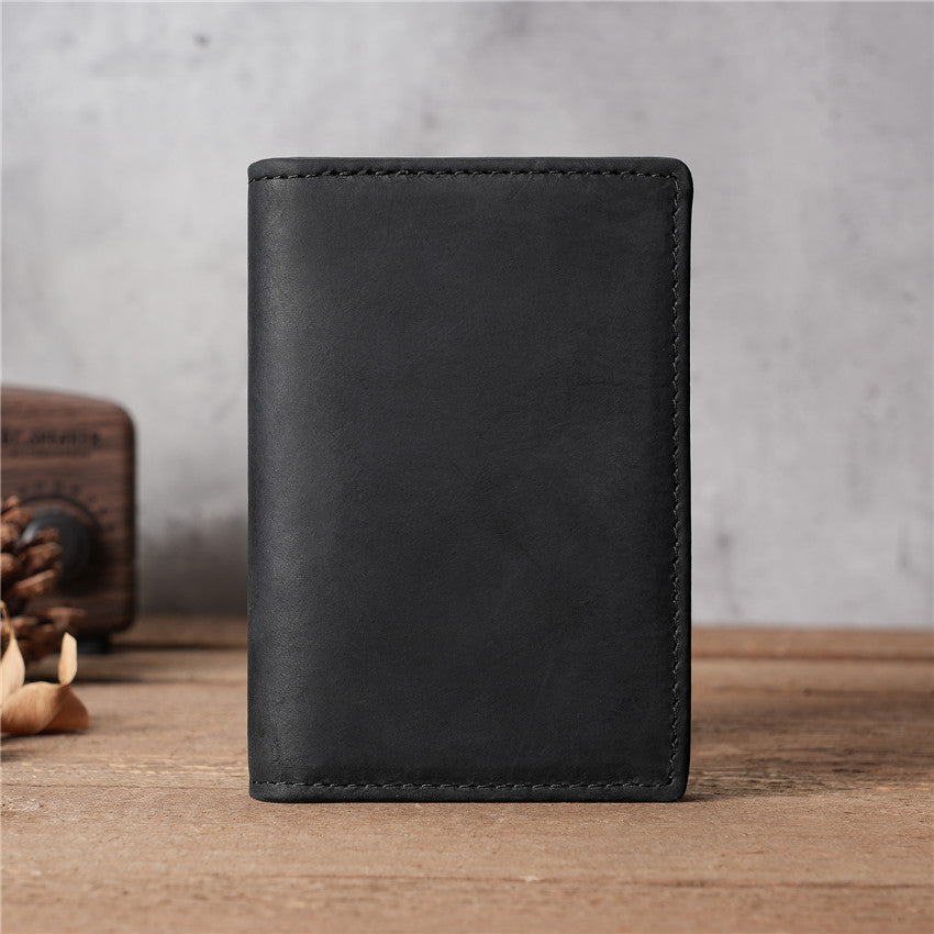 Men's Cattlehide Leather Surface Crazy Horse Large Card Holder