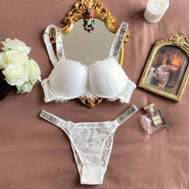 Women's Sexy Lace Rhinestone Pants Suit Underwear Bras