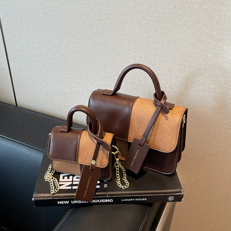 Women's Fashion Stitching Texture Portable Commuter Western Bags