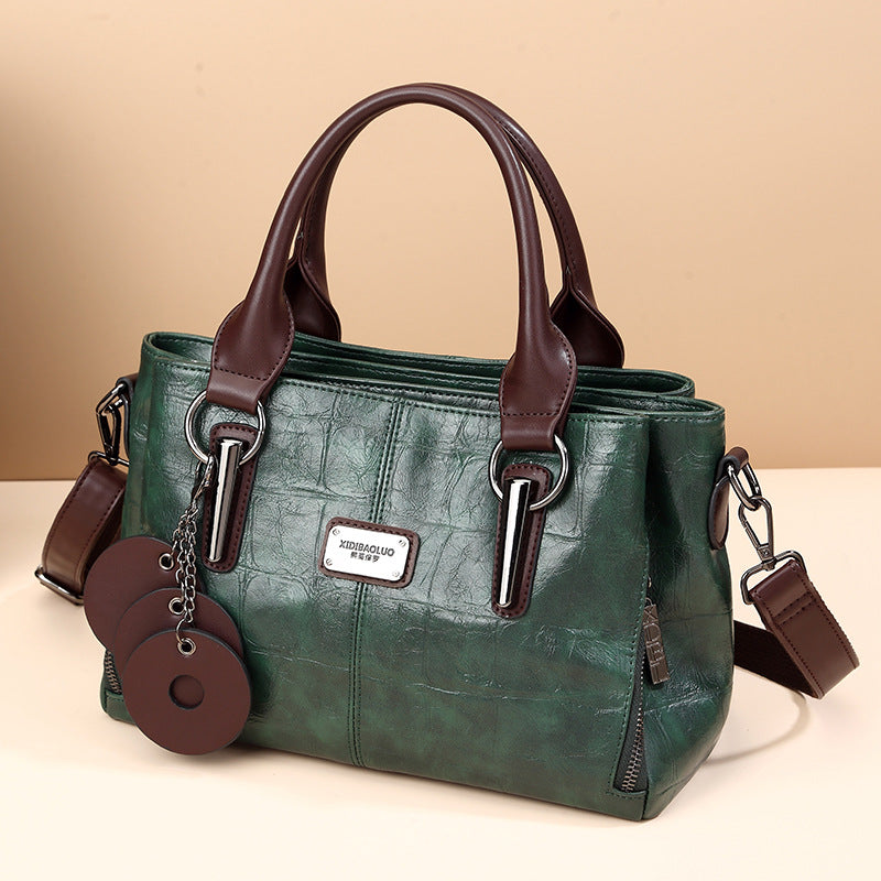 Women's Retro Plaid Contrast Color Portable Large Handbags