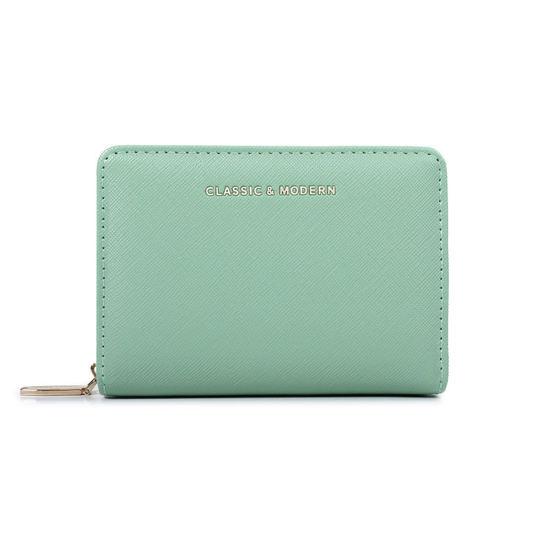 Comfortable Women's Cross Pattern Short Simple Ladies Wallet