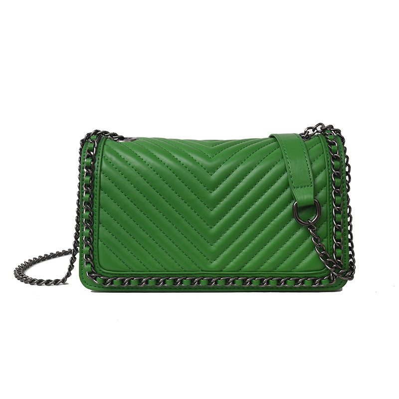 Women's Fashion Solid Color Chain Rhombus Women's Shoulder Bag