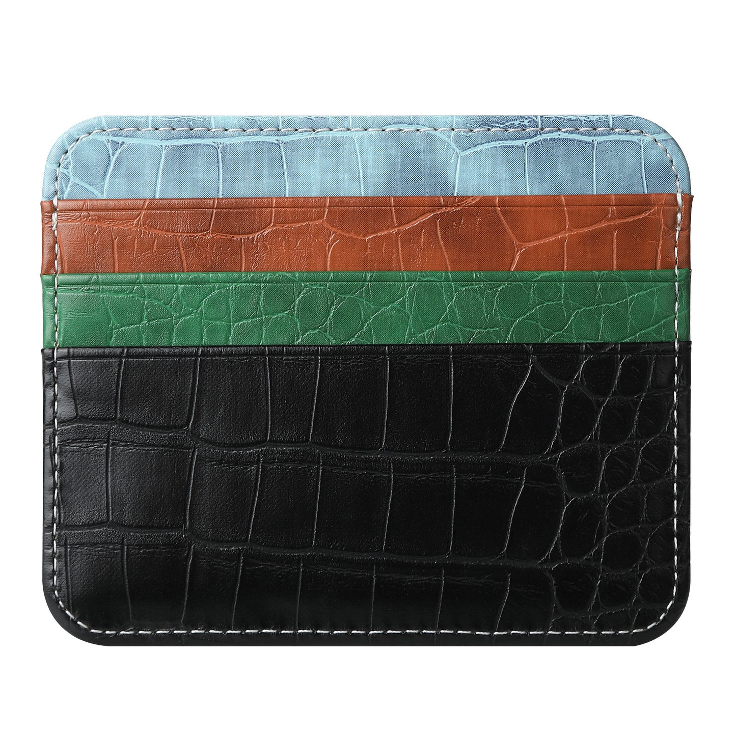 Double-sided Large Capacity Multiple Slots Leather Card Holder