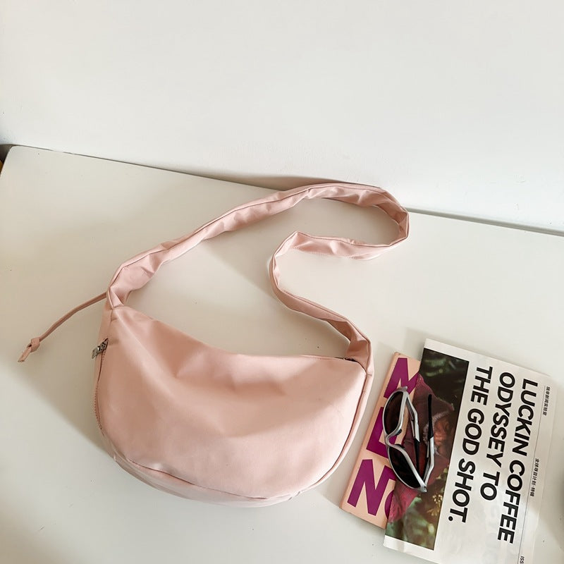 Women's Large Capacity Fashionable Pleated Dumpling Nylon Women's Messenger Bag