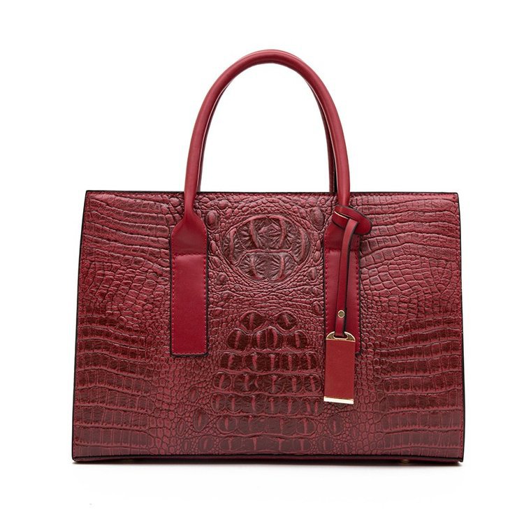 Women's Retro Crocodile Pattern Portable Large Capacity Women's Shoulder Bag