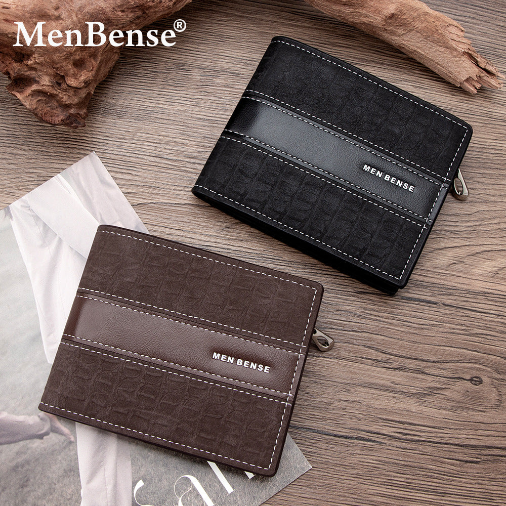 Men's Short Simple Light Luxury Zipper Sier Bags