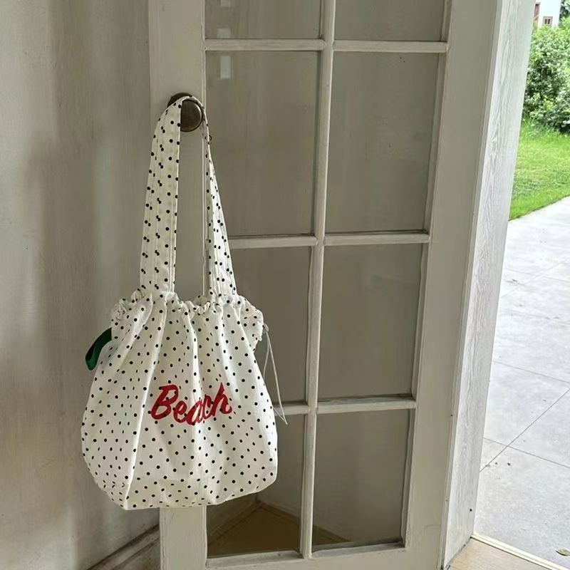 Polka Dot Nylon One Female Korean Commuter Underarm Letters Women's Shoulder Bag