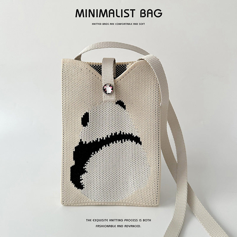 Women's Cute Black White Panda Mini Korean Purses