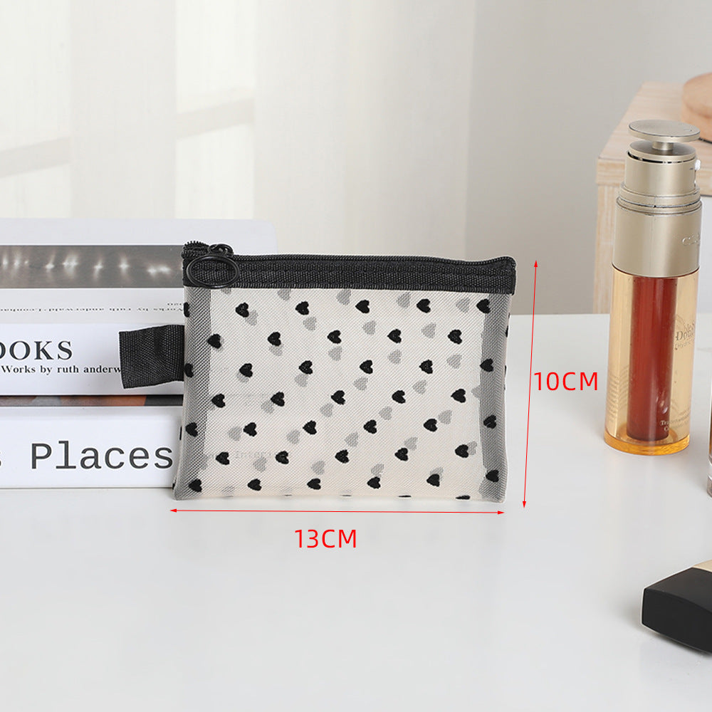 Women's Mesh Style Super Hot Portable Love Makeup Bag