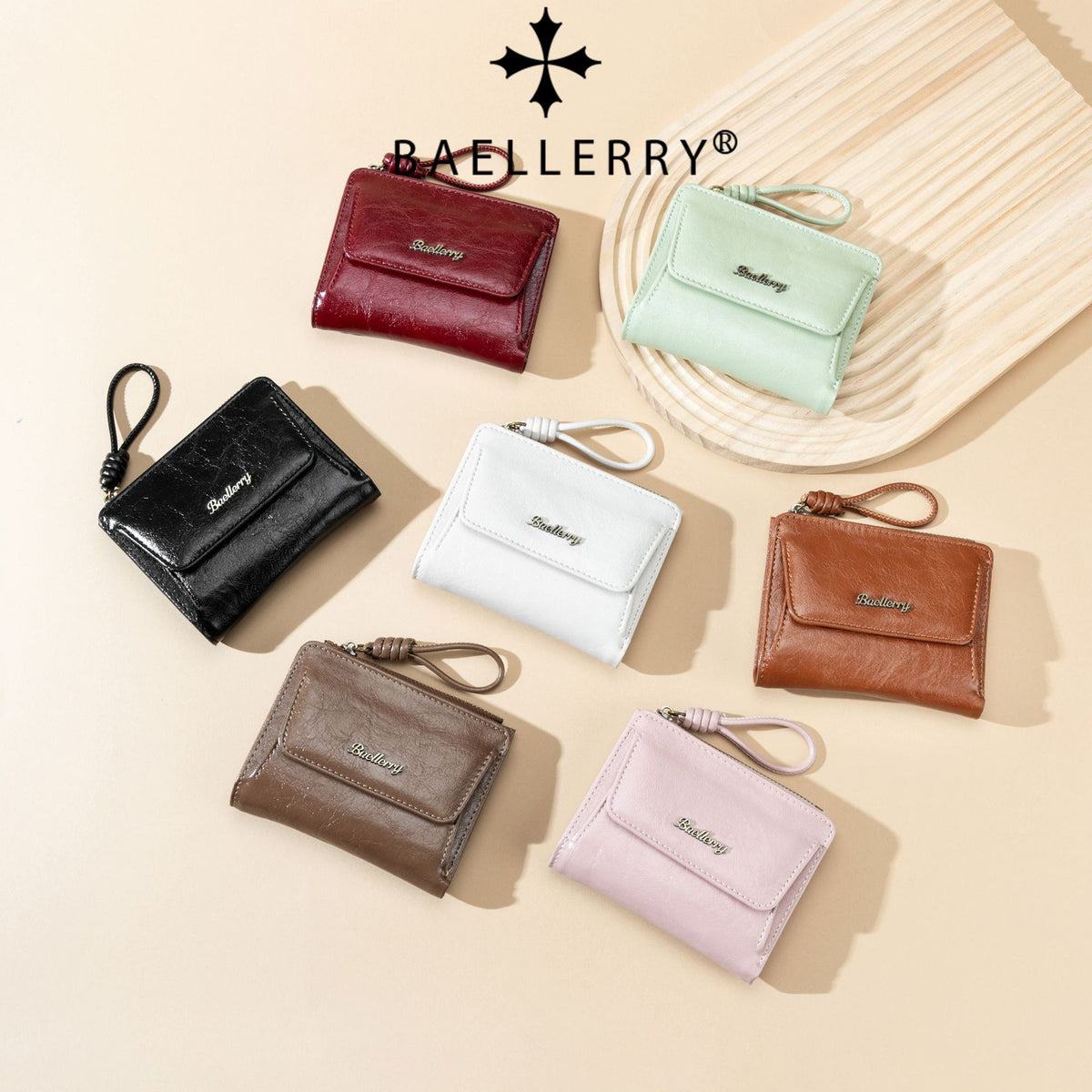 Women's Short Style Fashion Solid Color Zipper Coin Purses