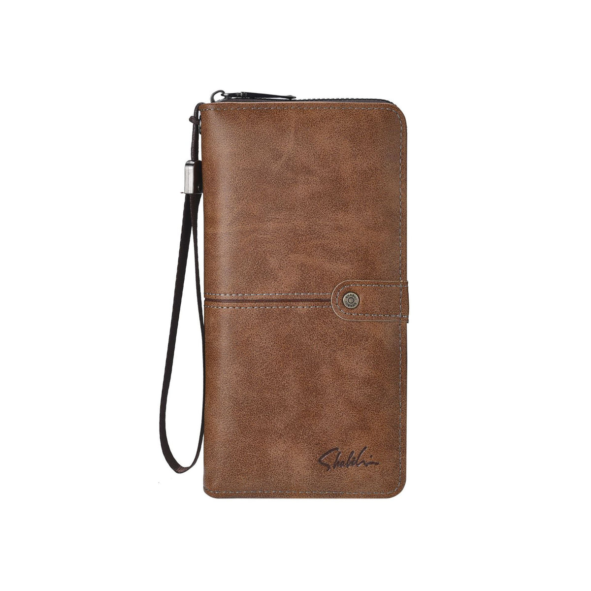 Men's Long Leather Vintage Portable Versatile Mobile Phone Bags