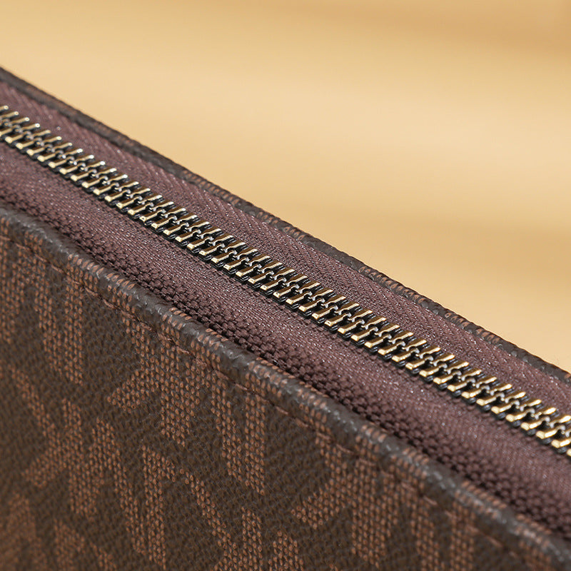 Women's Korean Long Zipper Printed Multiple Slots Ladies Wallets