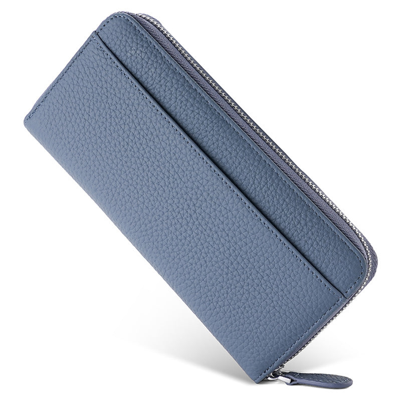 Women's Genuine Leather Long Zipper Clutch Bags