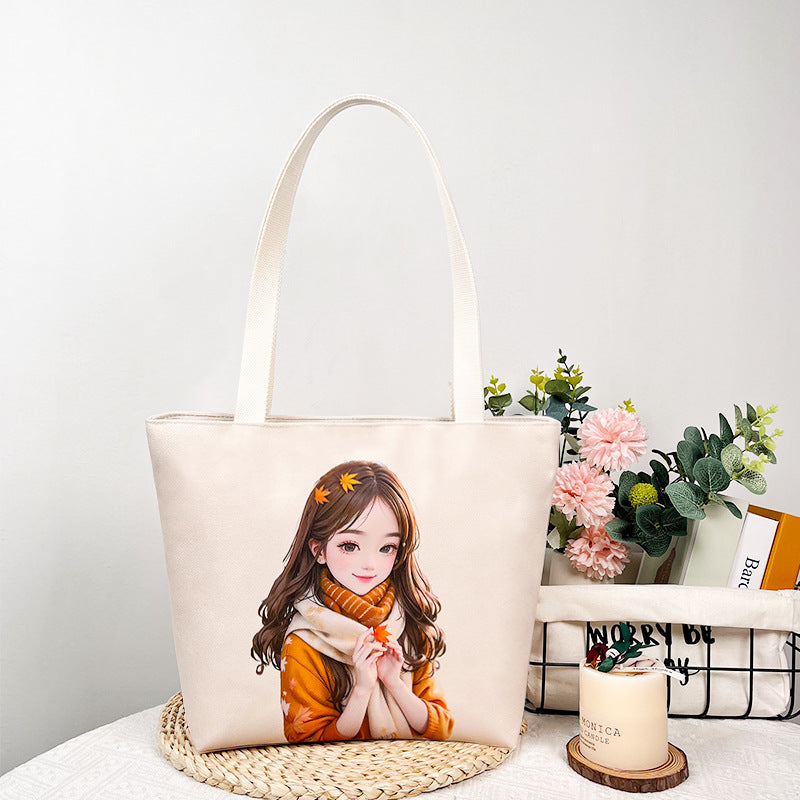 Canvas Fabric Duplex Printing Versatile Large Capacity Month Sales Thousand Bags