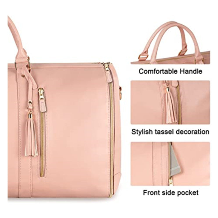Women's Convenient Carry-on Garment Large Leather Fashion Travel Bags