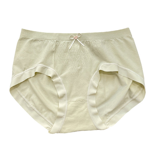 Women's Ice Silk Thin Underwear Nude Feel Breathable Bow Antibacterial Panties