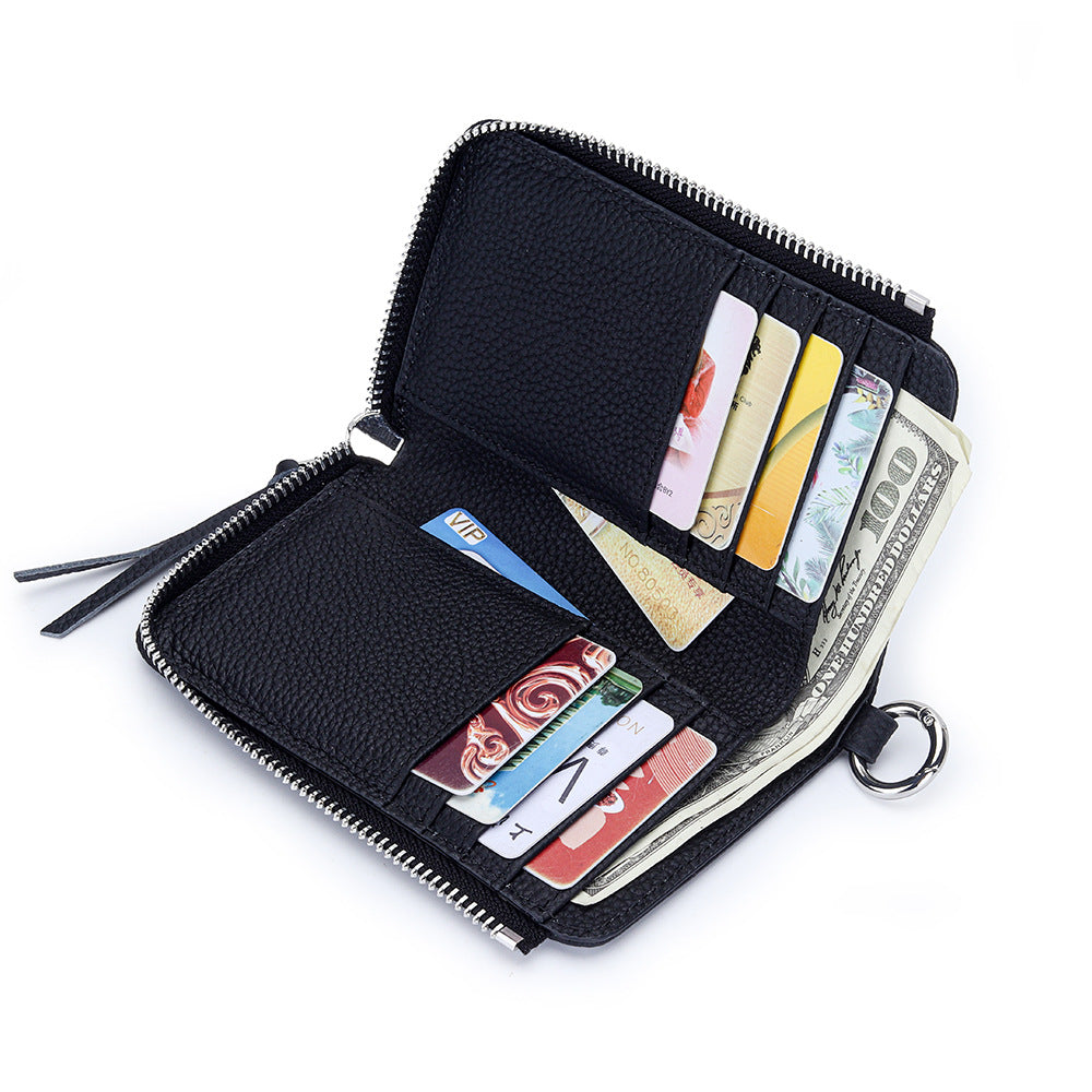 Women's Halter Short Multiple Slots Zipper Leather Ladies Wallet