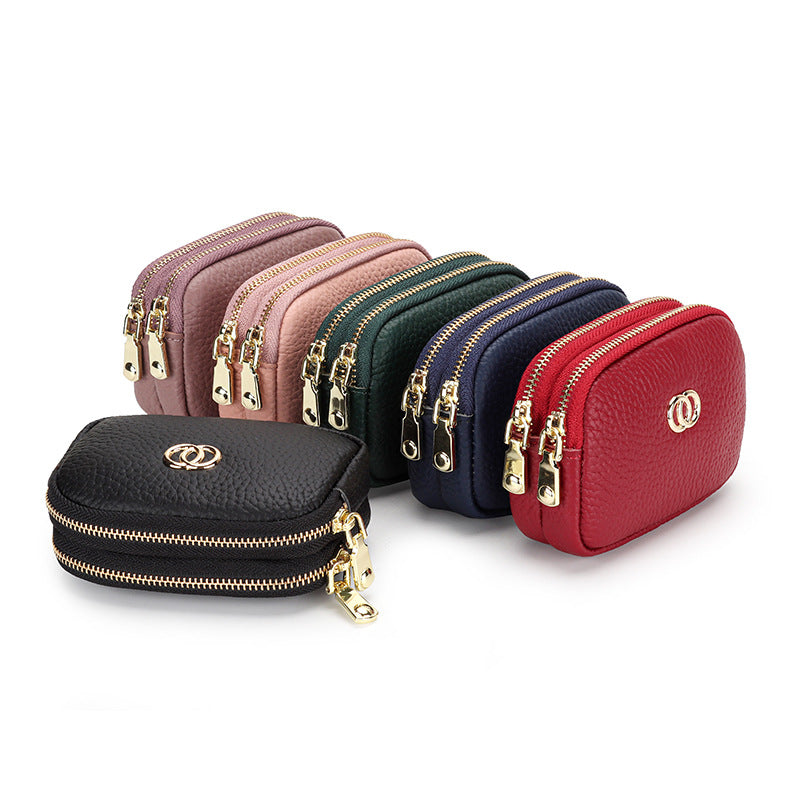 Women's Leather Hand-held Short Simple Mini Fashion Coin Purses