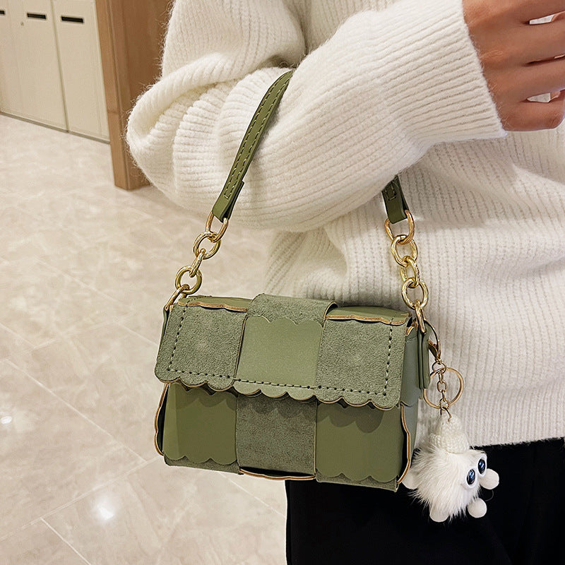 Women's Leather Self-made Material Hand Sewing Zero Women's Shoulder Bag