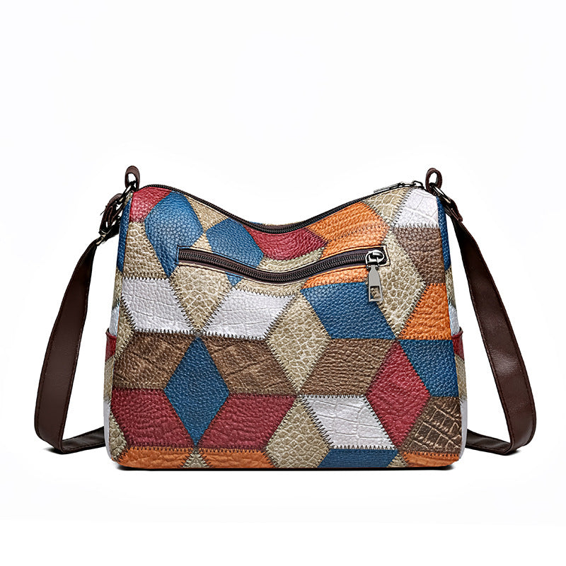 Mom Stitching Large Capacity Simple Retro Soft Backpacks