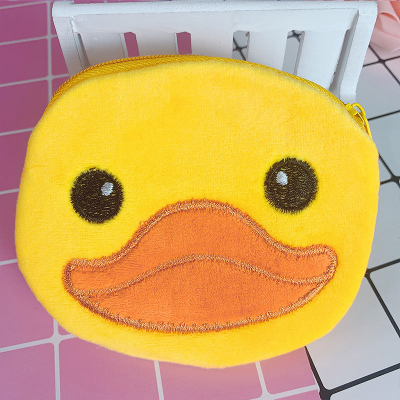 Korean Cartoon Heart Portable Mini Plush Coin Purses