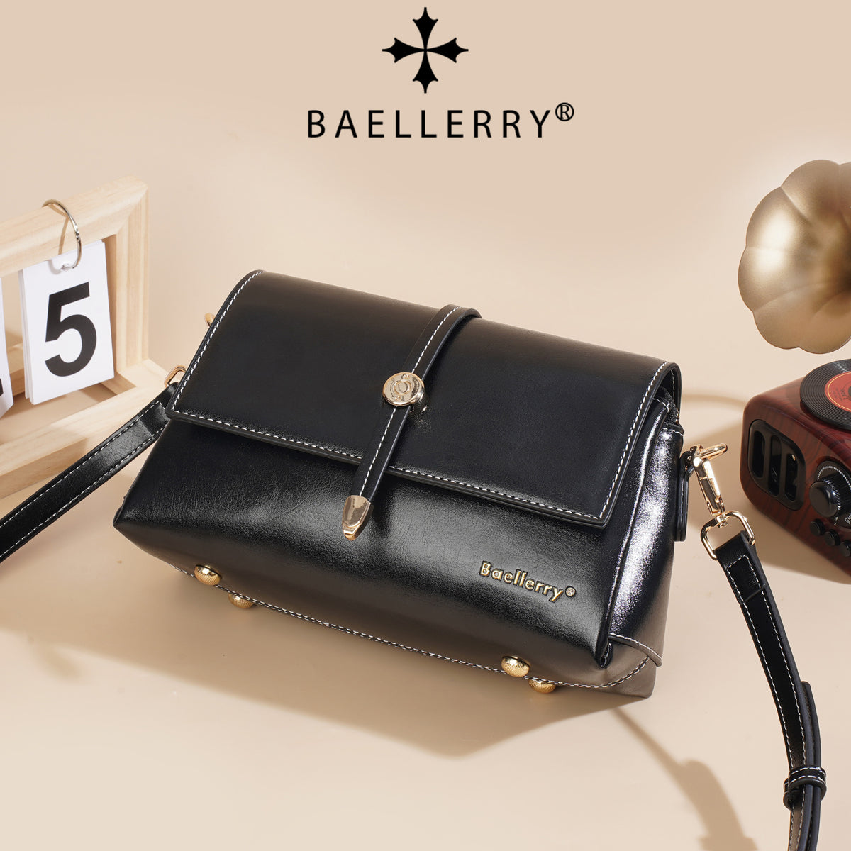 Women's For Retro Oil Wax Skin Metal Clasp Women's Shoulder Bag
