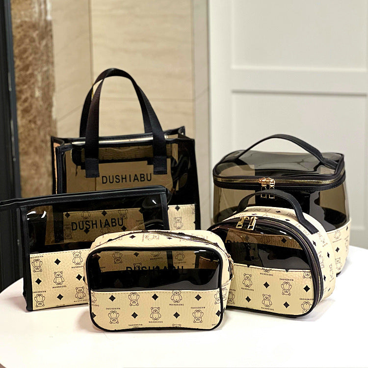 Women's Fashion Cute Translucent Bear Large Capacity Handbags