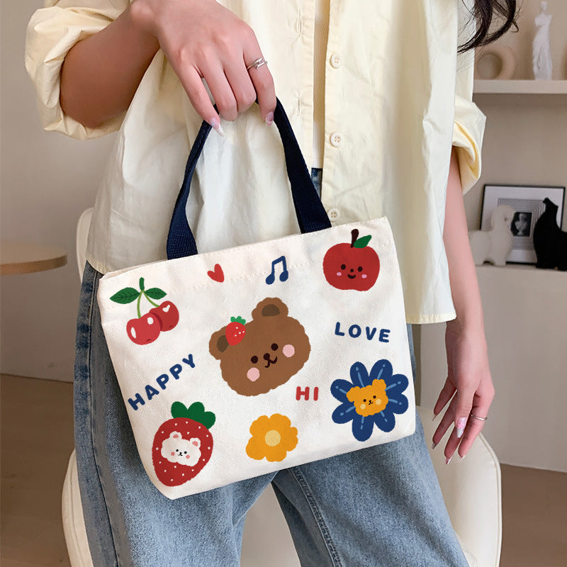 Women's Canvas Cartoon Cabs Korean Style Bags