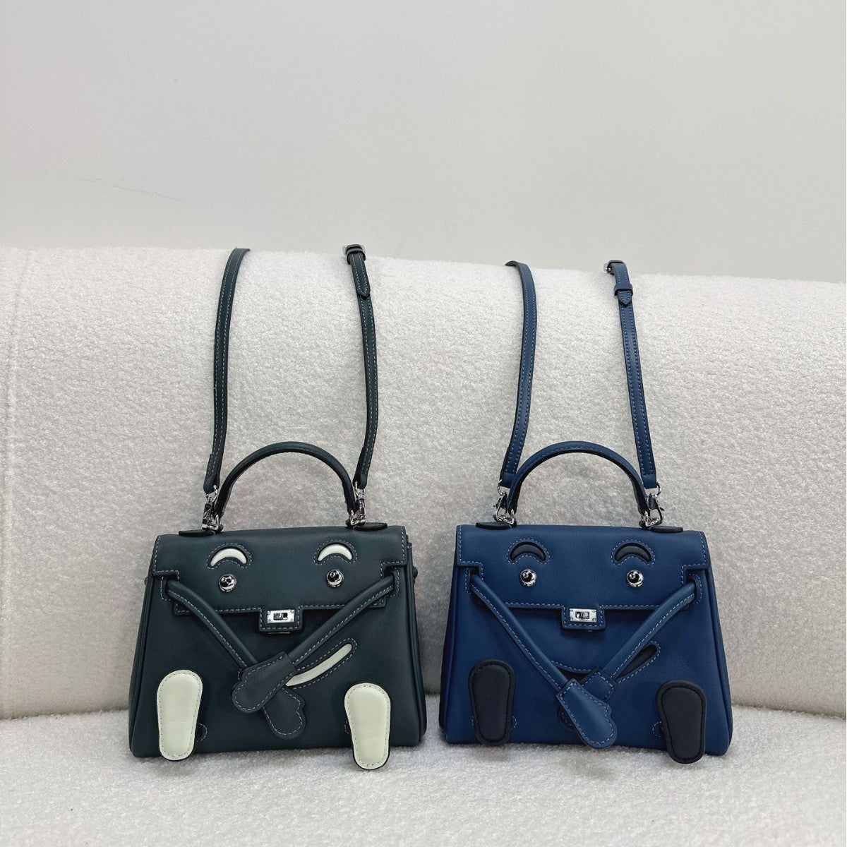Crocodile Pattern Cowhide Millennium Doll Kelly Mini Bags