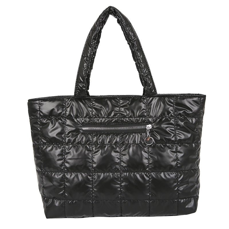 Korean Down Fashion Diamond Embroidery Thread Winter Cotton Women's Shoulder Bag