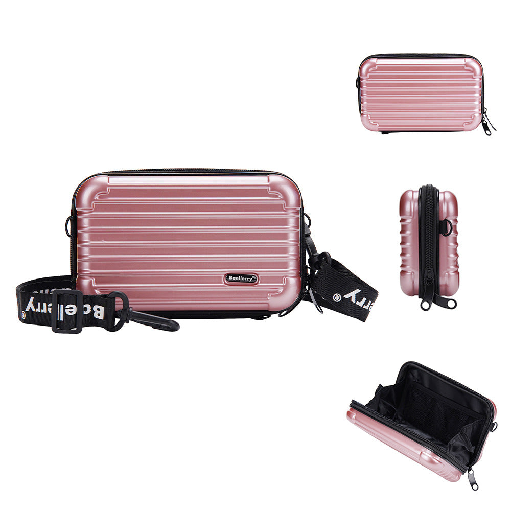 Women's Storage Hard Shell Striped Mini Box Cosmetic Bags