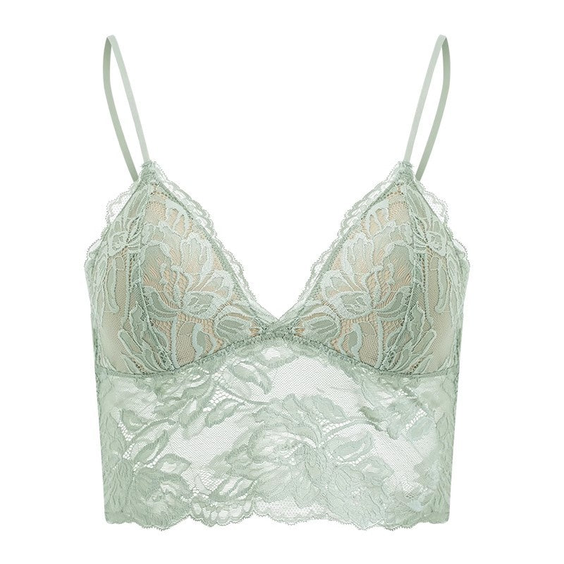 Women's Lace Wireless Small Chest Triangle Cup Thin Lingerie Sets
