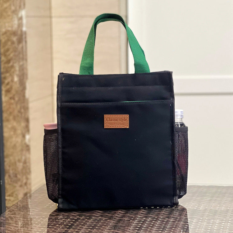 Canvas Solid Color Unisex Simple Lunch Box Handbags