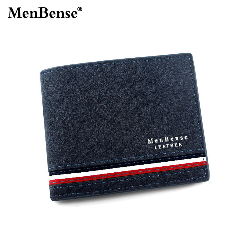 Men's Fashion Short Personalized Silk Screen Frosted Men's Wallets