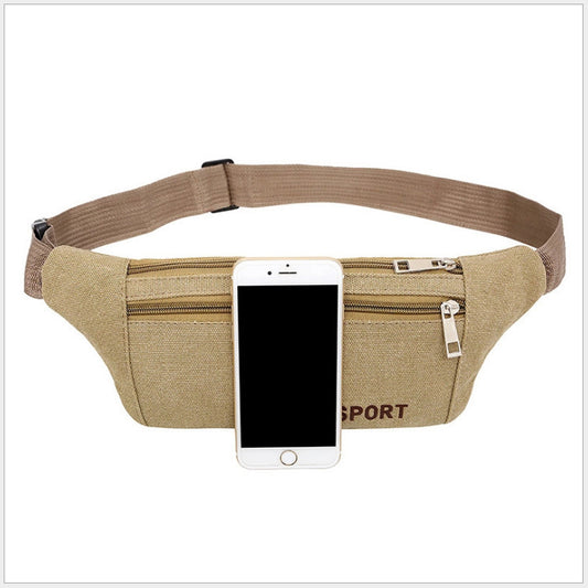 Men's Canvas Leisure Large Capacity Business Checkout Men's Waist Packs
