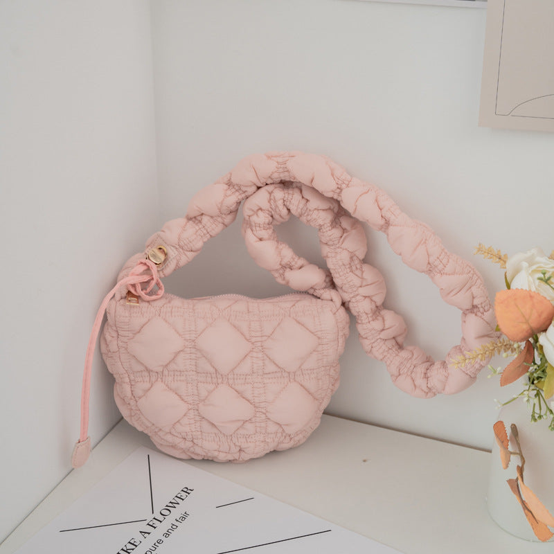 Pleated Cloud Niche Bubble Korean Style Down Shoulder Bags