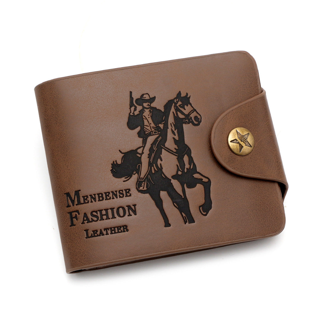 Classic Men's Hot Three-fold Embossed Short Men's Wallet
