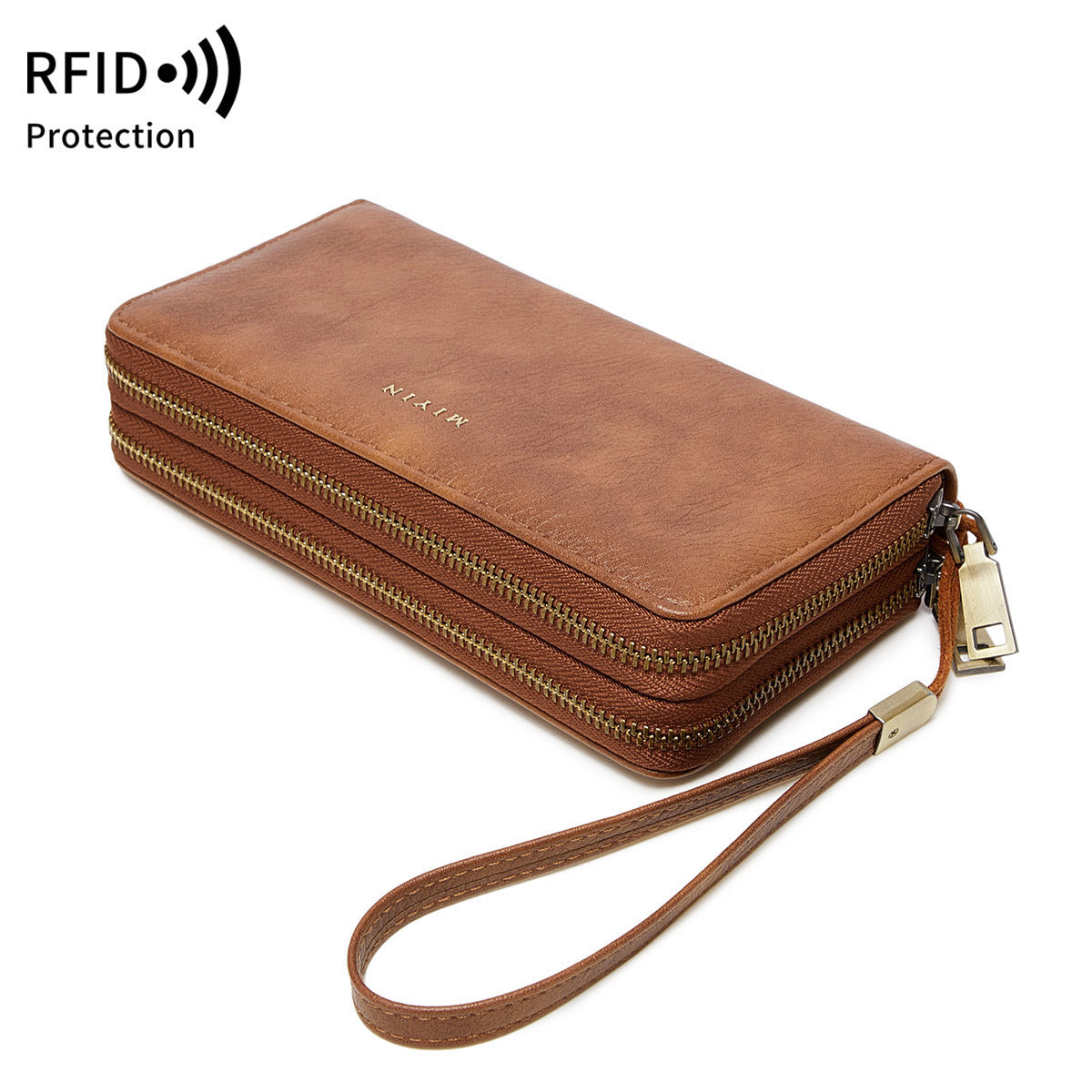 Women's Swiping Double Zipper Retro Long Ladies Wallet