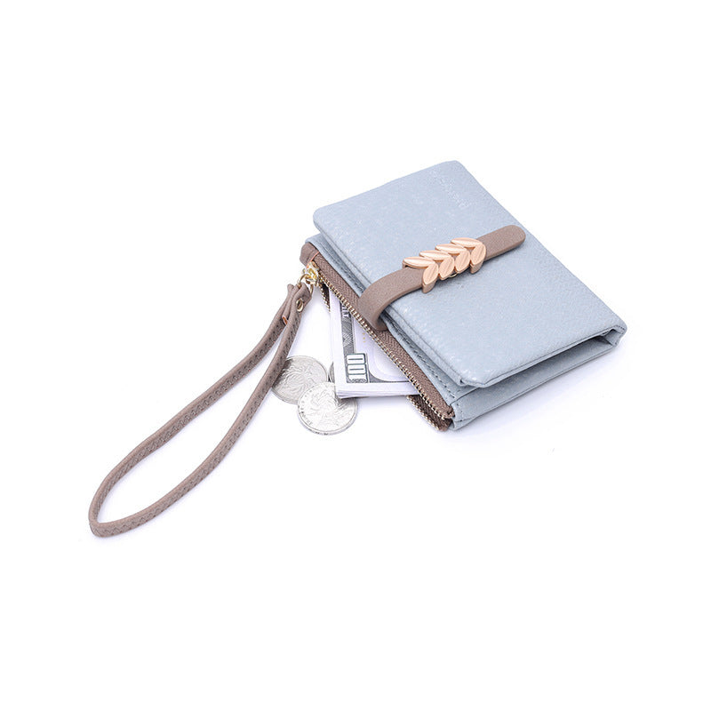 Women's Fresh Printed Two Fold Hasp Zipper Cute Good-looking Short Ladies Wallet