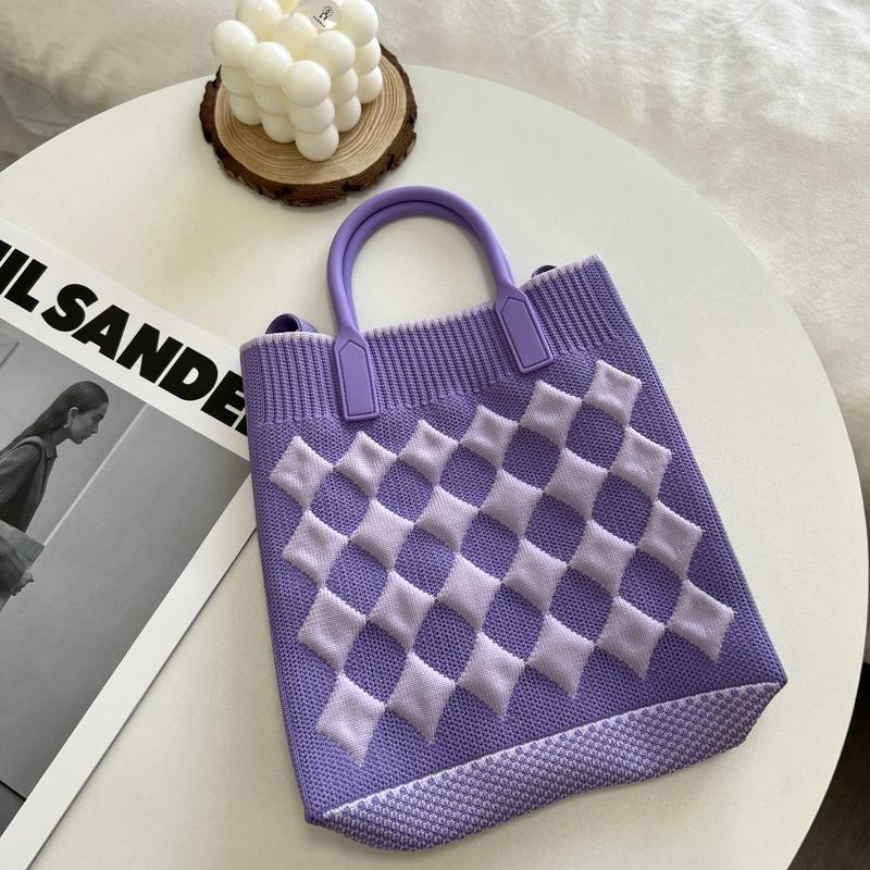 High Quality Mobile Cute Knitting Plaid Handbags